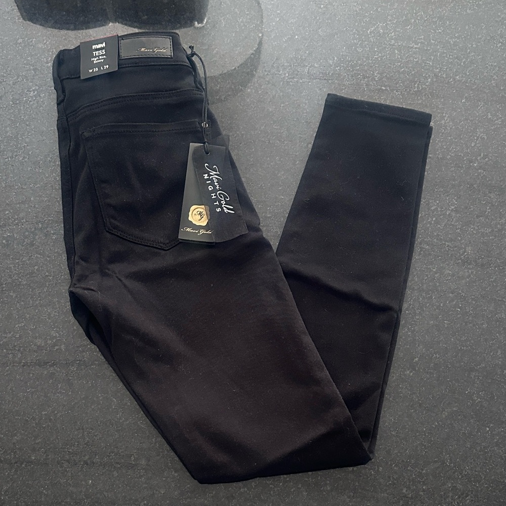 NWT - Mavi GOLD Tess Black High Rise Skinny Jeans 25/29
